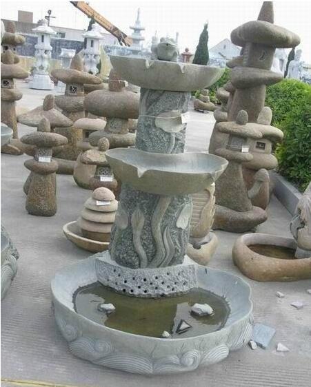 green granite fountain