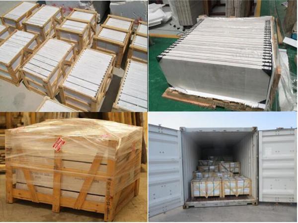 thassos white marble tile packing & loading
