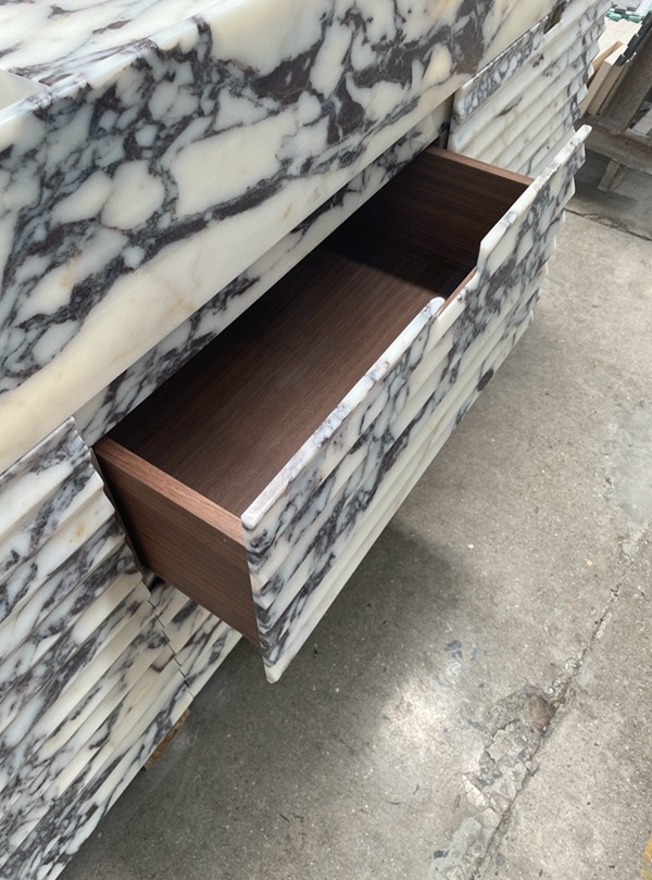Italy Calacatta Viola Marble Bathroom Cabinet