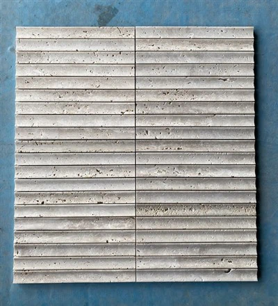 Bej travertinli yivli mozaika