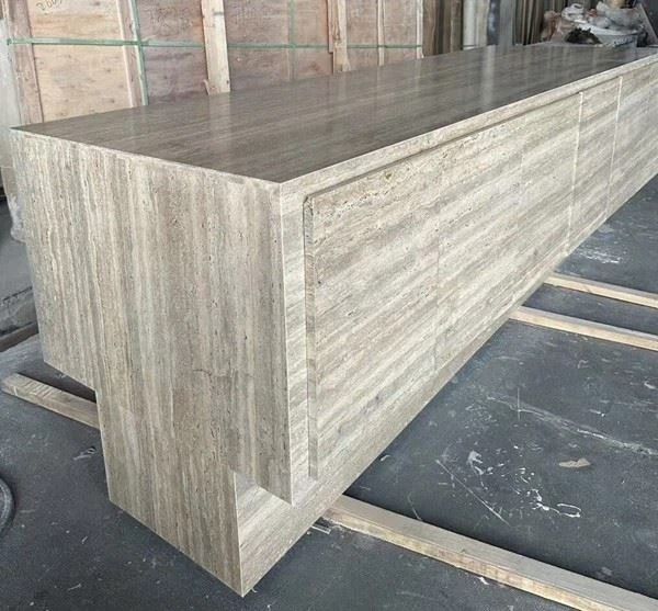 Silver Travertine Counter
